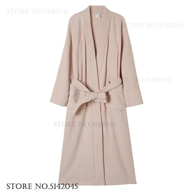 Female Coral Fleece Long Robe Home Dressing Gown Autumn Winter New Couple Sleepwear Kimono Bathrobe Gown Loose Flannel Nightwear