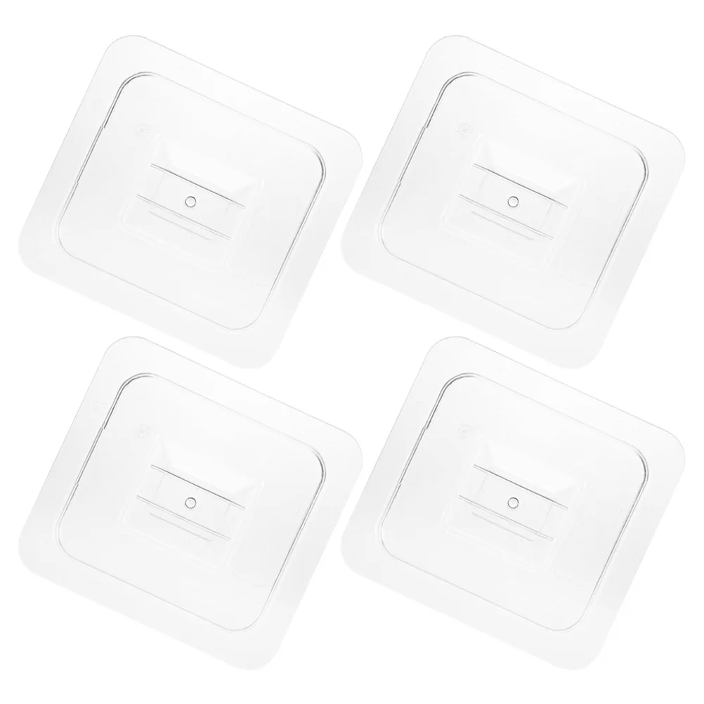 4pcs Food Protective Covers Transparent Snack Box Dust Covers For Fruits Candy Storage Container Restaurant Household Clear