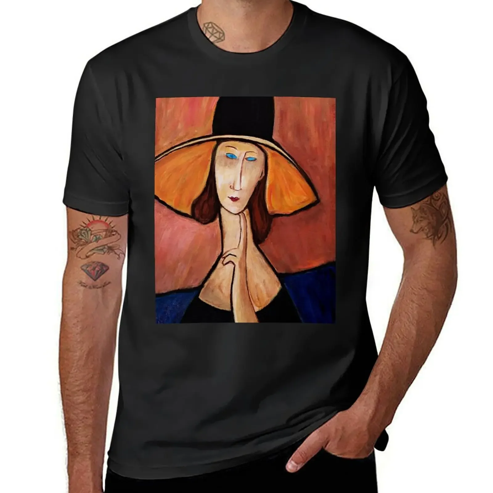 Portrait of a woman with hat - Homage to Modigliani T-Shirt baggy shirts graphic t shirts mens funny t shirts