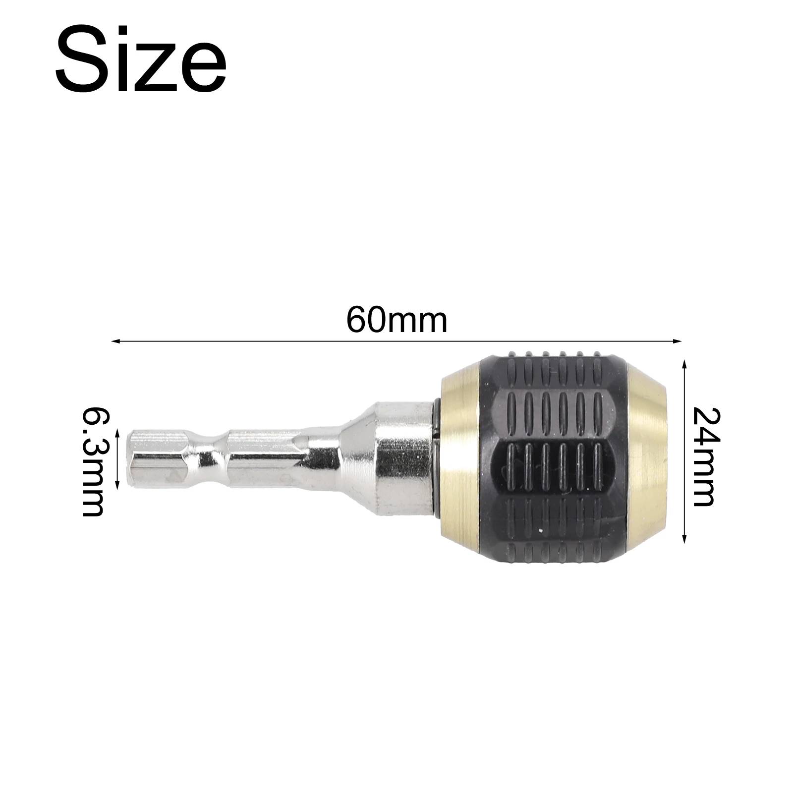 1/4 Cal bezkluczowy uchwyt wiertarski Adapter szybkiej wymiany Konwerter Chwyt sześciokątny Adapter szybkiej wymiany Adapter ze stali nierdzewnej 60 mm