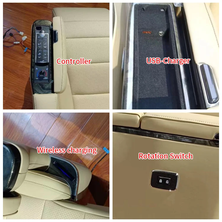 luxu ry V-klasse stoel met Vip auto centrale armsteunbox en opvouwbare stoel zijwand verborgen stoel