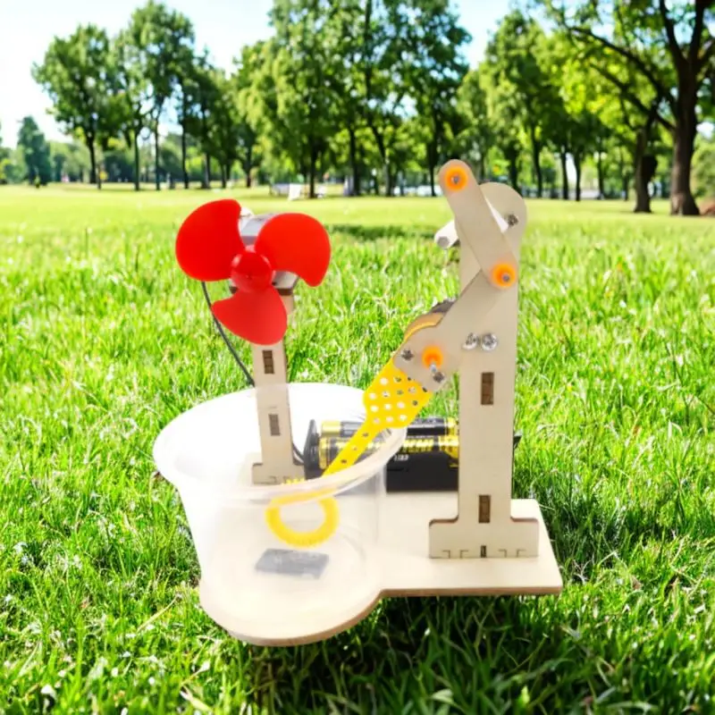 1pcs Wooden Bubble Machine Science Kit Hand Crank DIY Educational Toy Physics Learning Stem Project Birthday Gift for Kids DIY