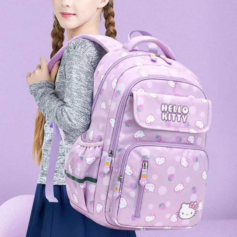 Hello Kitty Backpack Cute Cartoon Children\'s School Bag Small Junior Highschool Girl Large Capacity Load-reducing Schoolbackpack