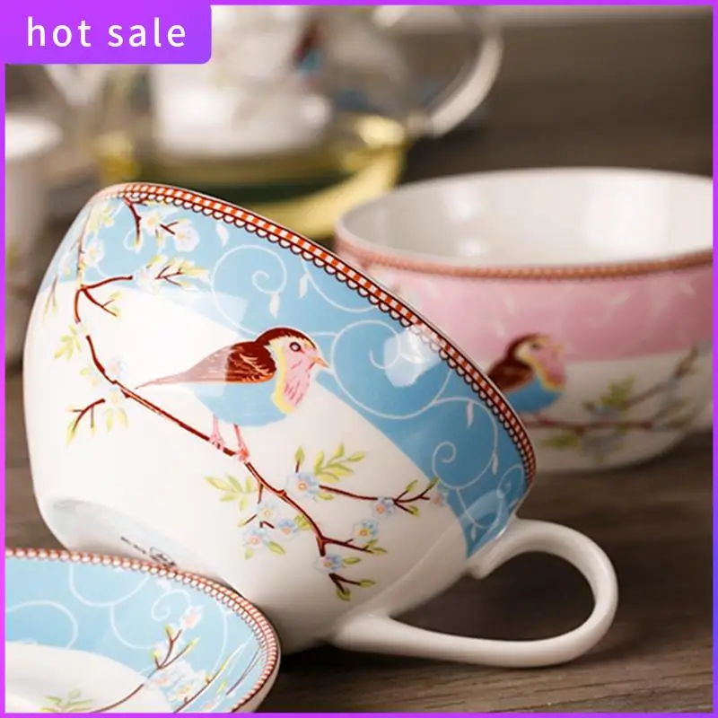 

LICG- Flower Teapot Flower Bird Cup Saucer Heat-Resistant Glass Pot Set Coffee Cup Afternoon Tea Tea Set