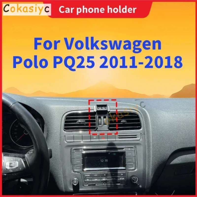 Suporte de Telefone para Carro Volkswagen Polo 2011-2018 5ª Geração MK5 com Carregamento Sem Fio e Base Fixa Especial – Acessório Automotivo