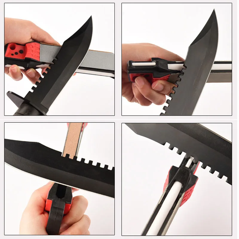 1PC Multifunctional Knife Sharpener Household Diamond Knife Sharpener Double-Sided Sharpening Tools For Outdoor Camping Kitchen