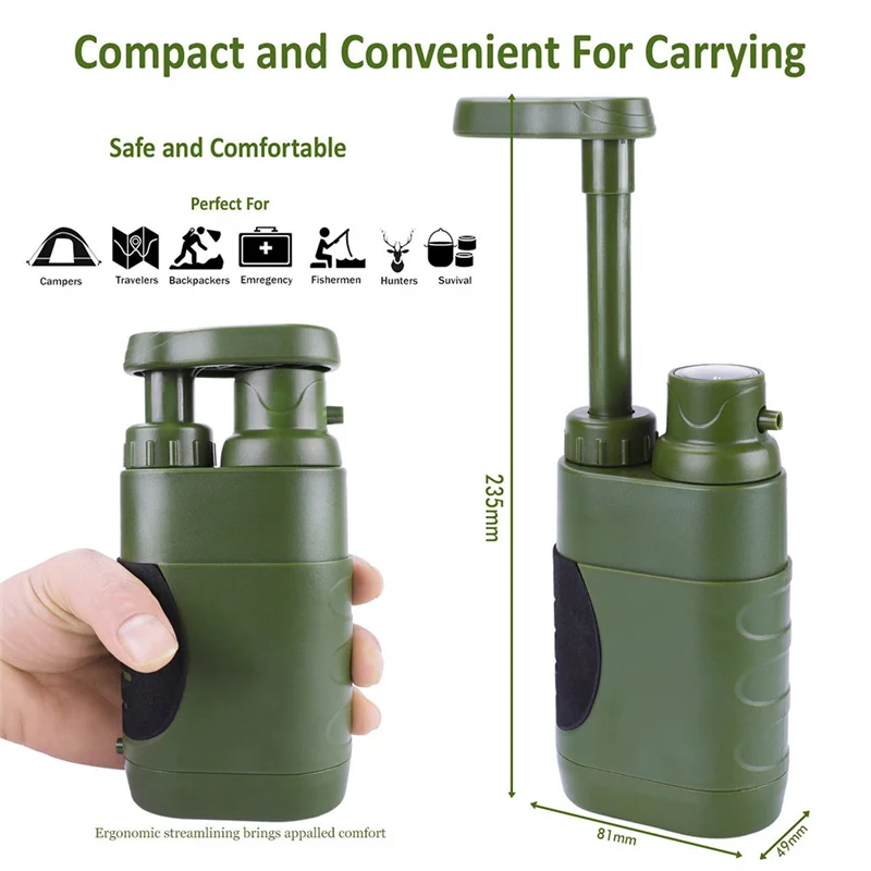 

ABHS-1Set Outdoor Water Filter Safety Emergency Water Purifier Emergency Survival Tools Mini Water Filter ABS For Camping