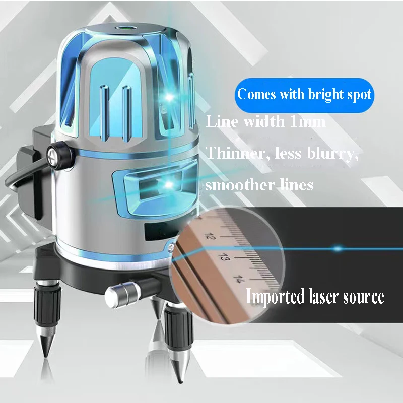 Imagem -04 - Laser Azul Nível de Instrumentos Ópticos Alta Potência Receptor Laser Ferramenta Medição Auto Nivelamento Ferramentas Construção Laser Nível