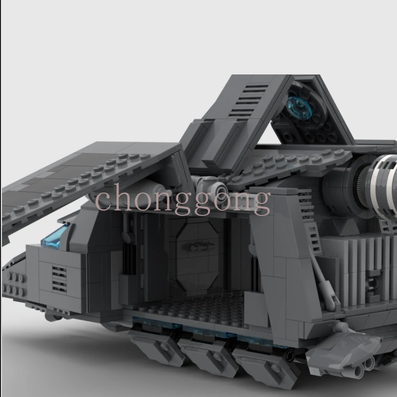 MOC-71988 Stars Imperial Dropship Wars Transport Military Weapon Model Spaceship Building Blocks Bricks Toys Kid Birthday Gifts