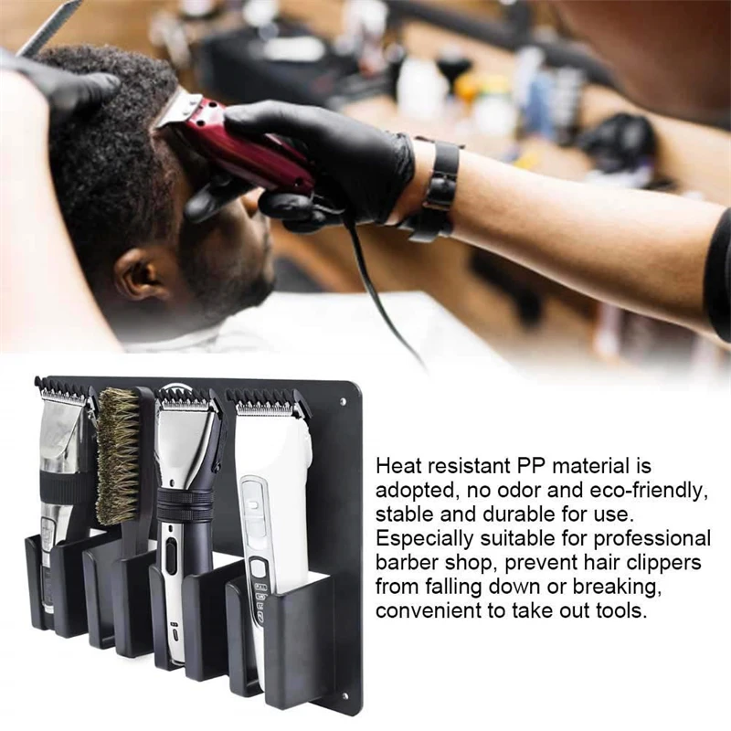 Professional Salon Hair Trimmer Wall-Mounted Storage Rack Electric Hair Clipper Holder Barbershop Hairdressing Tools Supplies