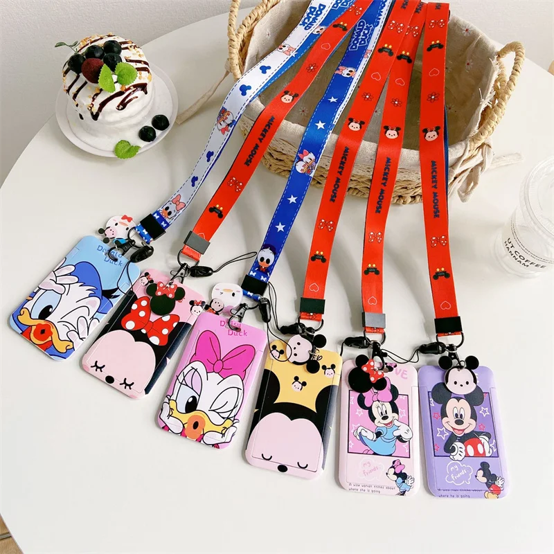 Lovely Disney Anime Credential Badge Holder Mickey Mouse Subway Card Holders  Minnie Student Campus Lanyard Cards Holder