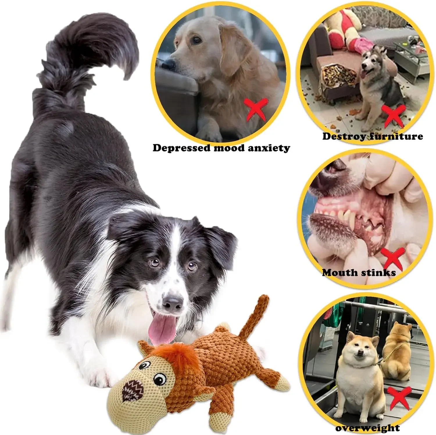 Pet Plush Toy Cat Dog Voice Animal Shape Puzzle Toy Bite Resistant Interactive Pet Dog Teeth Cleaning Chew Toy Pet Supplies