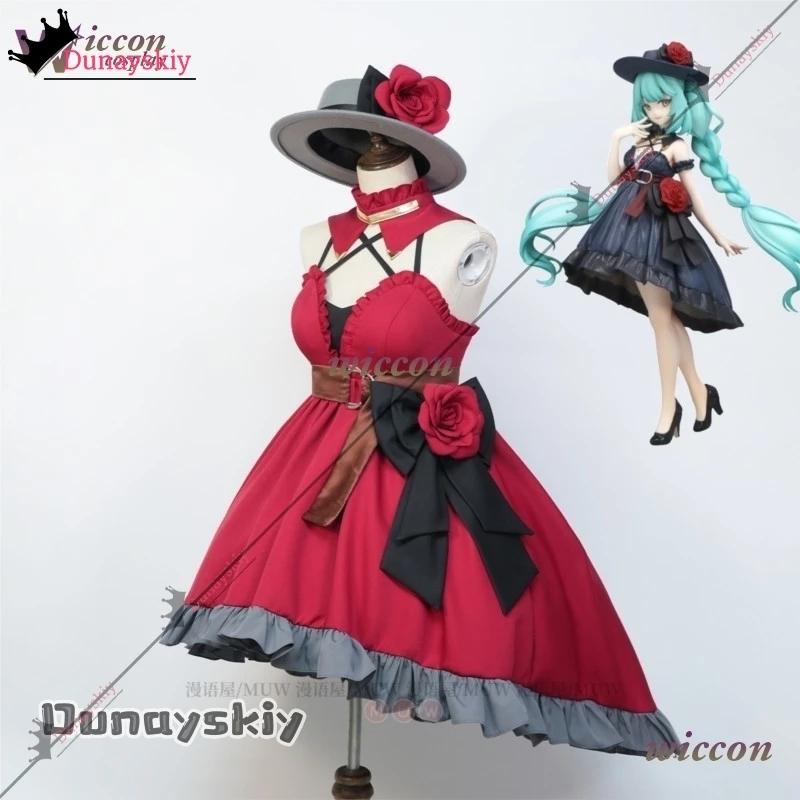 

YiNuo@YiNuo@Project SEKAI Косплей Trioo-Tryy-iT Series Mikuu Косплей Лолита Розово-красное платье со шляпой для женщин и девочек на Хэллоуин