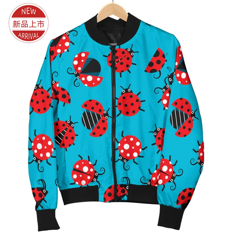 Cute Animal Ladybugs 3D Print Jacket Coccinellidae Graphic Jackets For Women Funny Streetwear Lapel Jackets Casual Mens Clothing