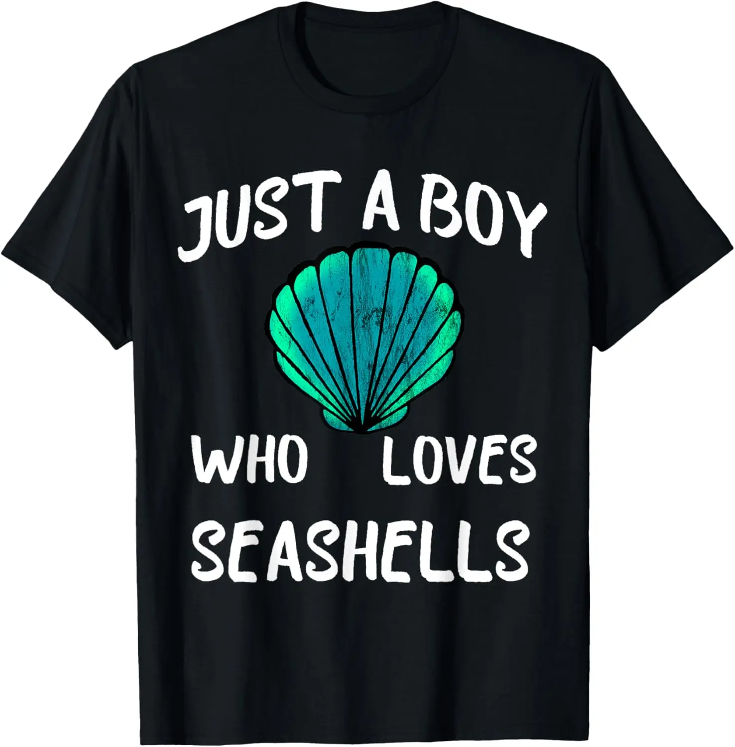 Just A Boy Who Loves Seashells Clam Shell Collector T-Shirt