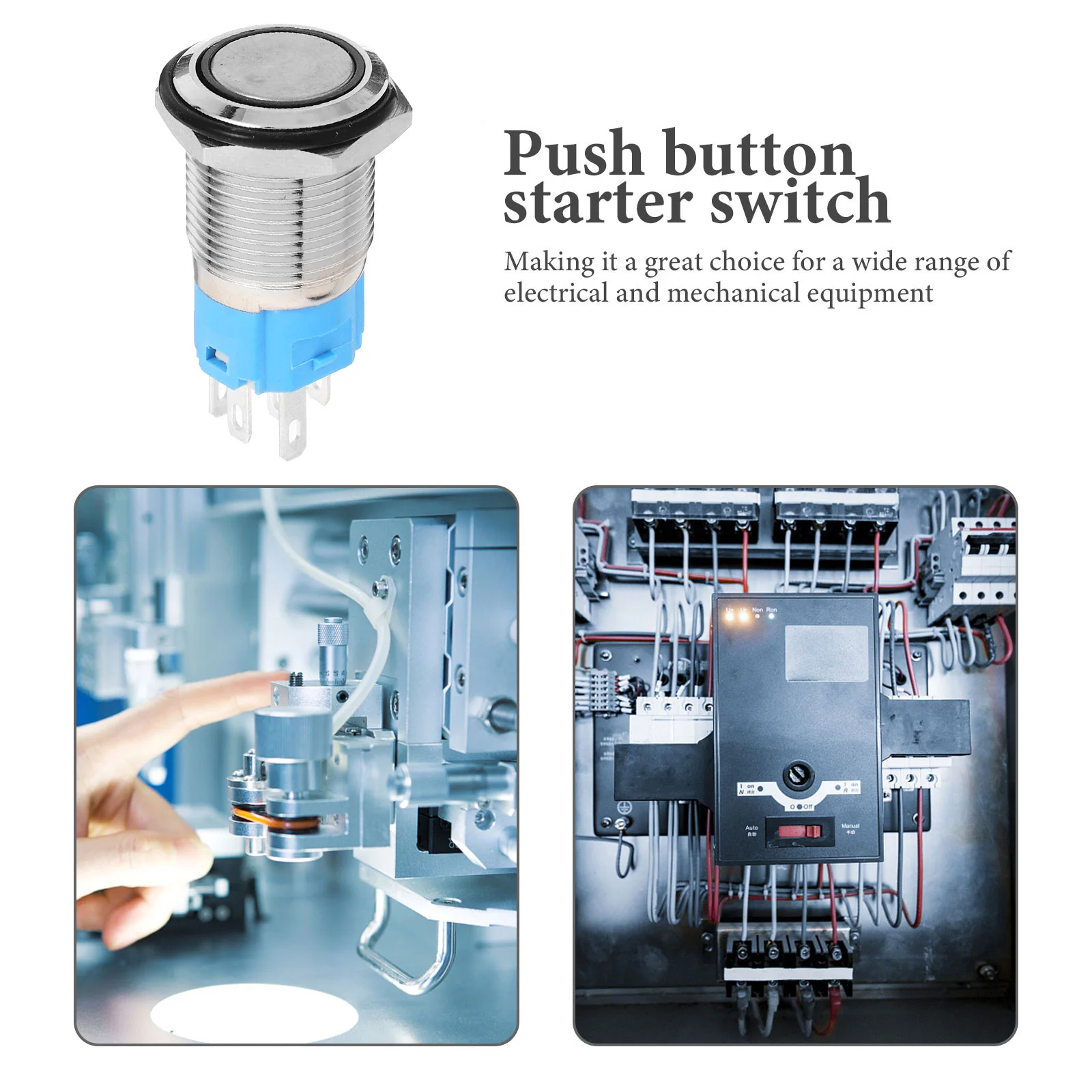 

Button Engine Push Button Starter 16mm LED Push to Start Vehicle Ignition Universal 12V Momentary Switch