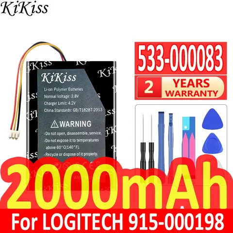 2000mAh KiKiss 강력한 배터리 533- 000083   533- 000084   로지텍 915-용 000198   하모니 터치 얼티밋 원 1209 배터리 Best5