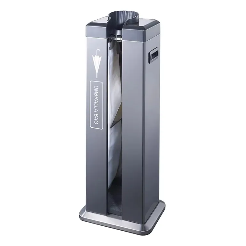 Automatic Office Building Use Rectangular Wet Umbrella Wrapping Packing Machine with Wheels Wet Umbrella Wrapping Machine