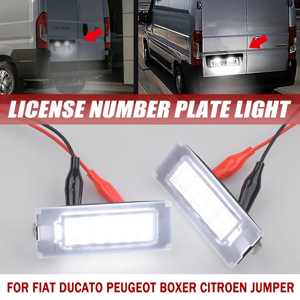 2X Für Fiat Ducato Für Citroen Jumper Für Peugeot Boxer 2006-2020 Weiße LED Canbus Fehlerfreie Kennzeichenbeleuchtung