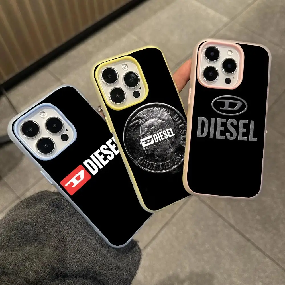 Capa de Celular Diesel para iPhone 17 16 15 14 13 Pro Max Plus Mini, Capa de Material Jelly Transparente