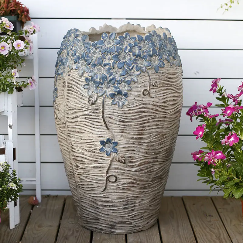 Boutique Vase Courtyard Extra Large Pot Exquisite High Grade Outdoor Creative Balcony Garden New Decorative Home Decor