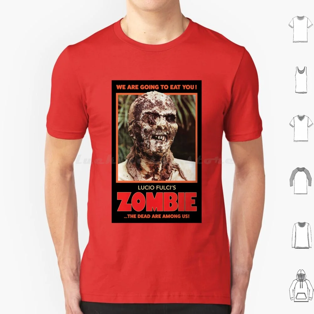 Lucio Fulci’s Zombie-Red T Shirt 6xl Cotton Cool Tee Luciofulci Fulci Horrormovie Horror Movies Zombies Zombie