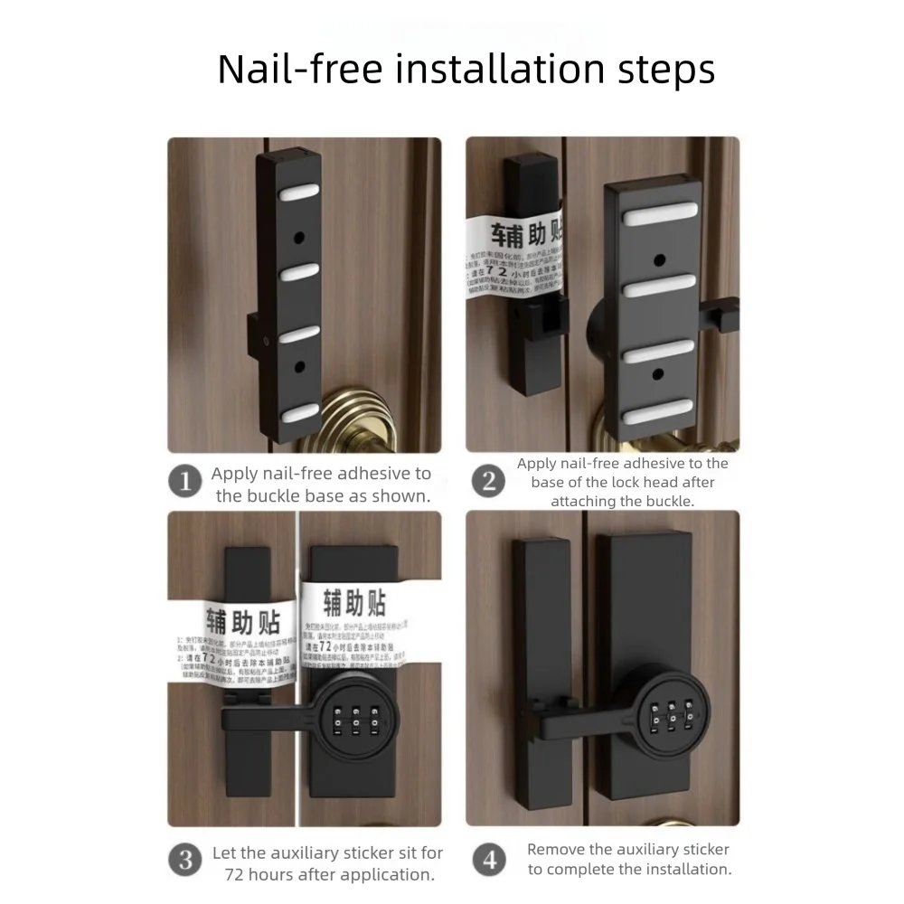 

Новый дверной замок из цинкового сплава с паролем, 3-значный пароль, светящаяся защитная дверная пряжка, прочный противоугонный дверной замок для сарая, ванная комната