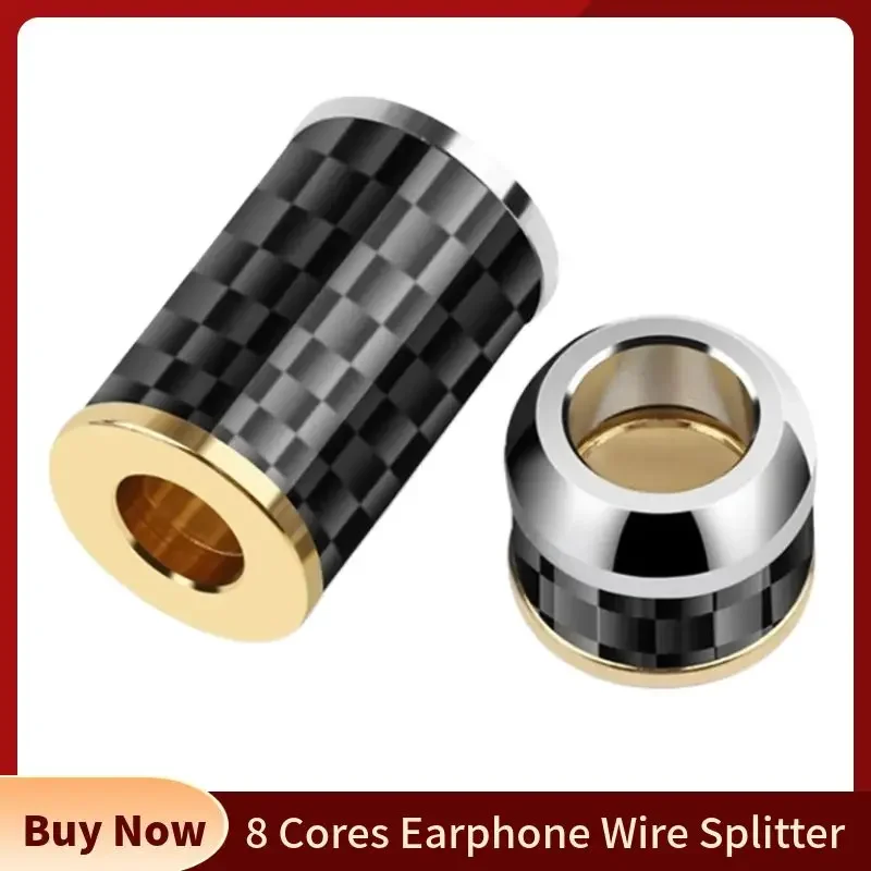 Splitter kaymak 8 çekirdekli kulaklık tel 6mm için 5mm karbon Fiber kabuk ses yükseltme kablosu tüketici elektroniği için Jack konnektörü