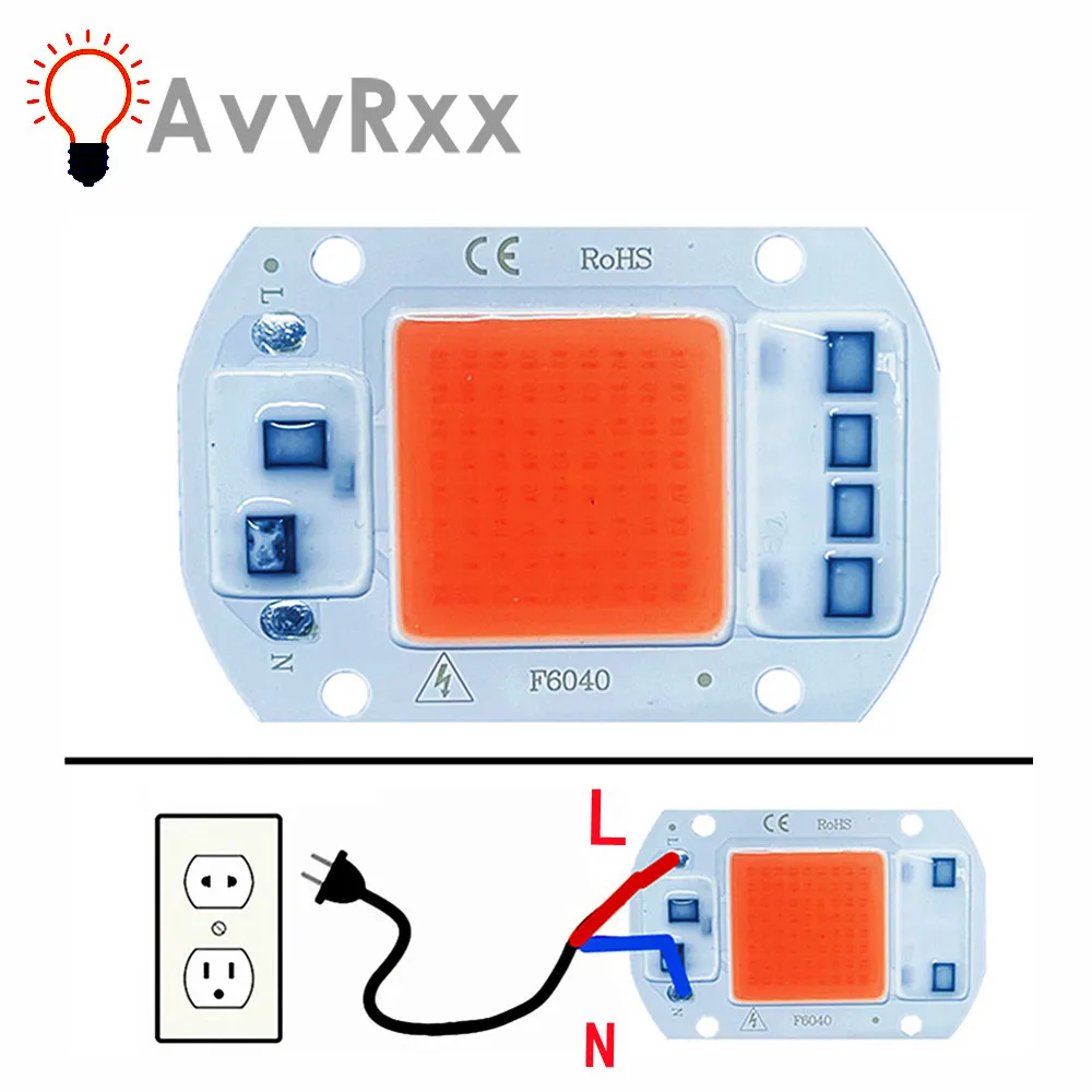 AvvRxx COB Led Grow Light Lamp Chip Full Spectrum 20W 30W 50W 380-780nm Phyto Lamp For Indoor Plant Seedling Flower Fitolampy