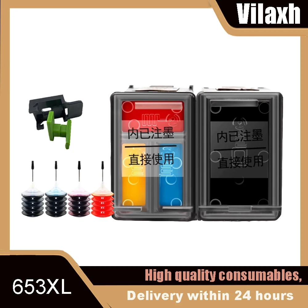 

Compatible For HP 653XL Ink Cartridge For HP653 653XL Cartridge For HP DeskJet Ink Advantage 6075 6475 Printer Ink Cartridge