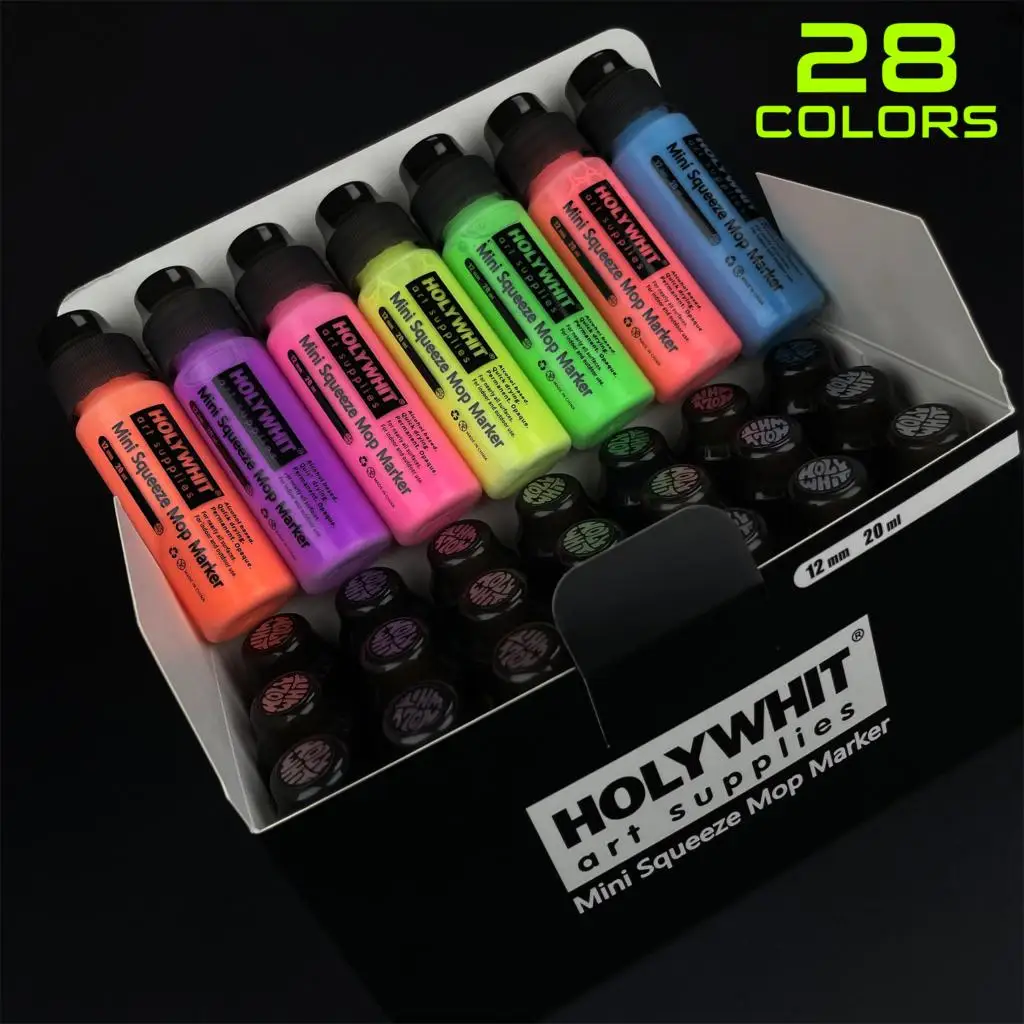 Imagem -03 - Caneta Graffiti Flow Signature Pen Marcador Impermeável com Tinta Pintura Fluorescente Escrita Ponta Redonda Art Supplies 12 mm 20ml