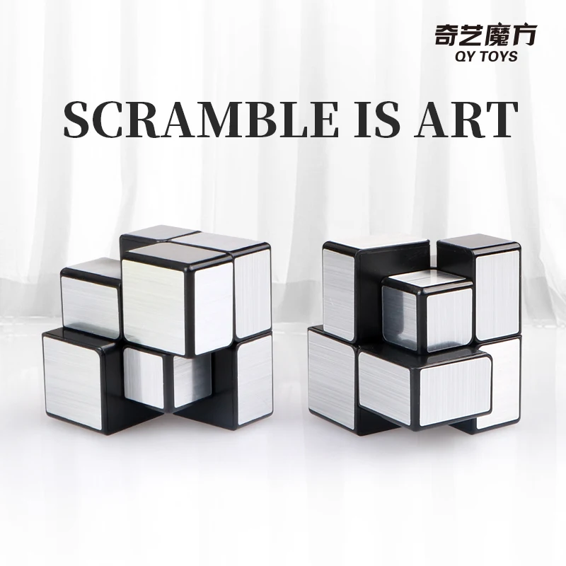 [ECube] QiYi 2x2 Mirror Cube Stickerless Professional Antistress Puzzle Fidget Toys Children's Gifts QiYi mirror 3x3x3