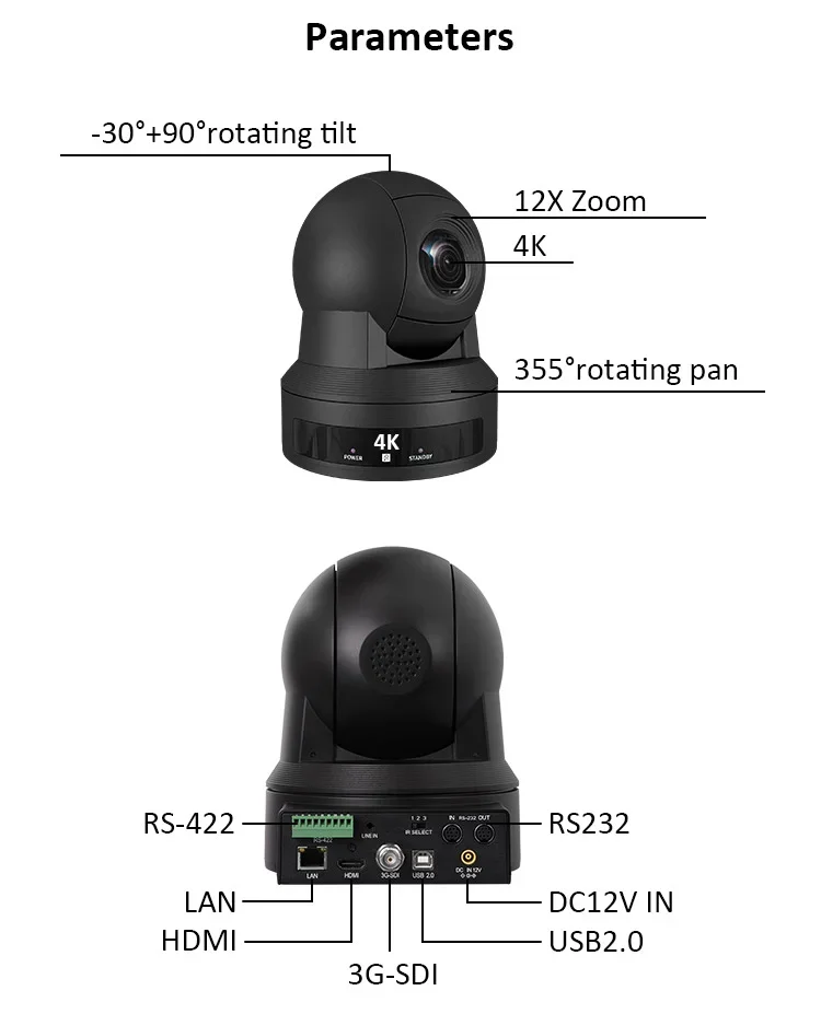 New Superior 1080p Ptz NDI Camera Ptz 4k NDI HX For Church Sound Live Streaming Telemedicine Broadcasting
