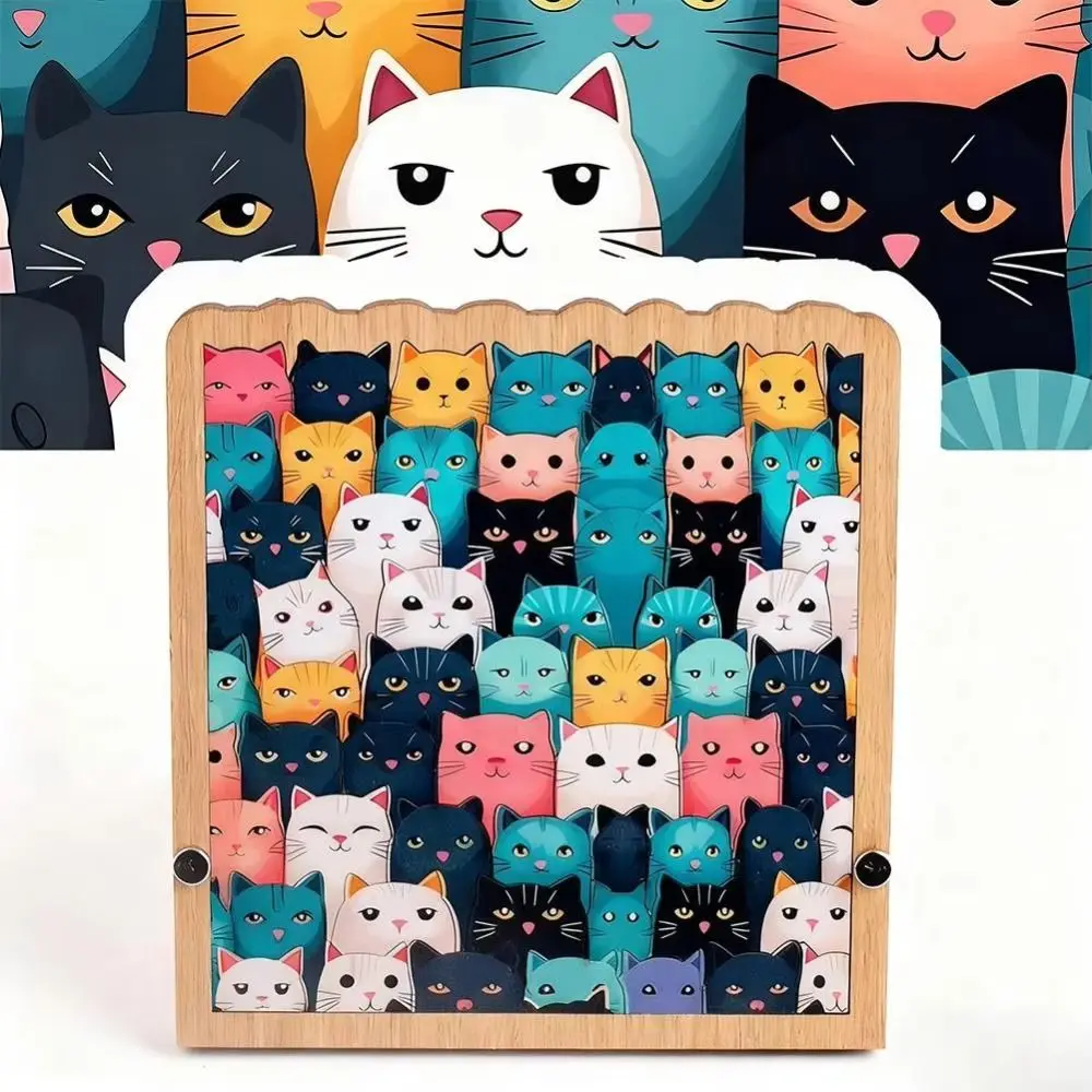 Creative Special-shaped Wooden Puzzles High Challenge Home Decor Cat Puzzles Irregular Animal Cat Jigsaw Kids Toy
