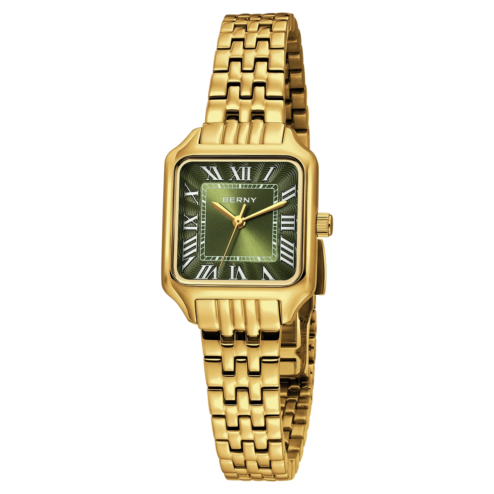 BERNY Square Women Watch Gold Quartz Fahion Exquisite Roman Numeral Luxury Small Women's Watch Jewelry Bracelet Women Watches