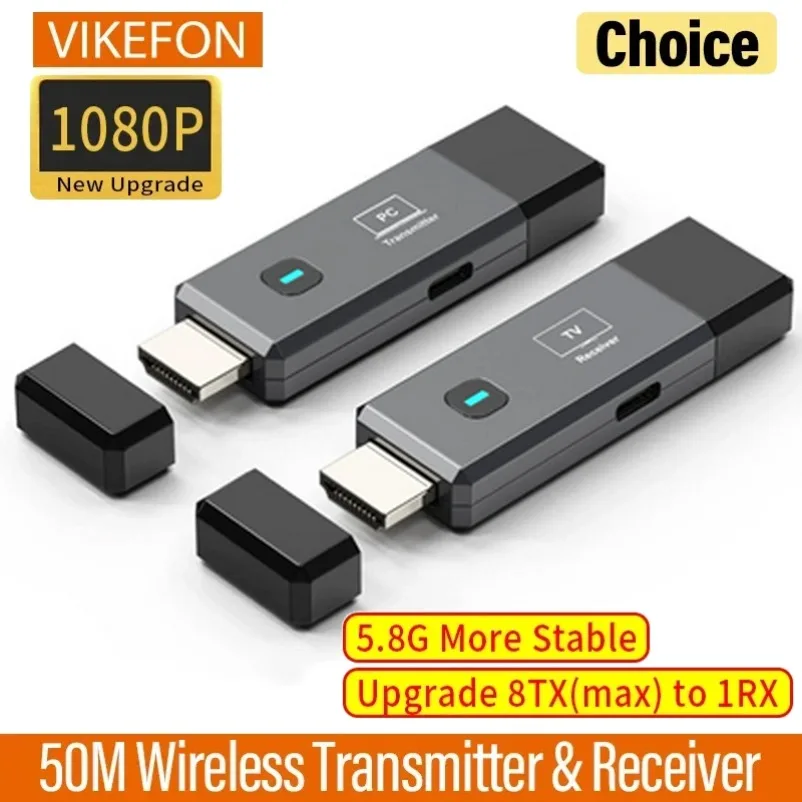 

1080P 50M HDMI-Compatible Wireless Video Transmitter and Receiver kit TV Stick Dongle Adapter For TV Box Monitor Projector PC