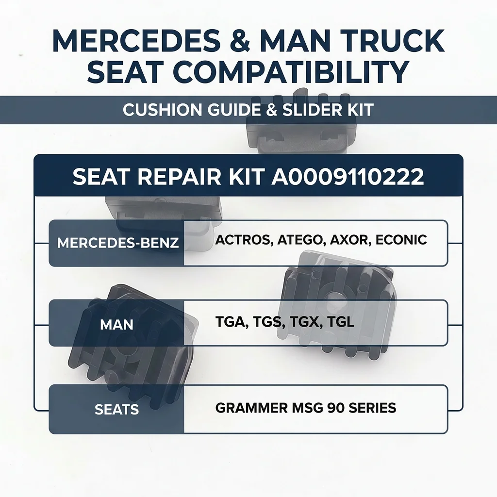 A0009110222 81623406092 Truck Seat Cushion Guide Clip Repair Kit for Mercedes Actros Atego Axor for MAN TGA TGX Grammer Seat