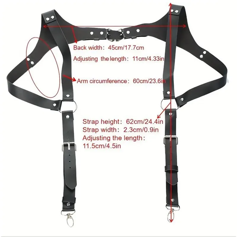 Men's Pants Leather Adjustable Backpack Shoulder Straps Fashion Adult Belt 2026 New Trend