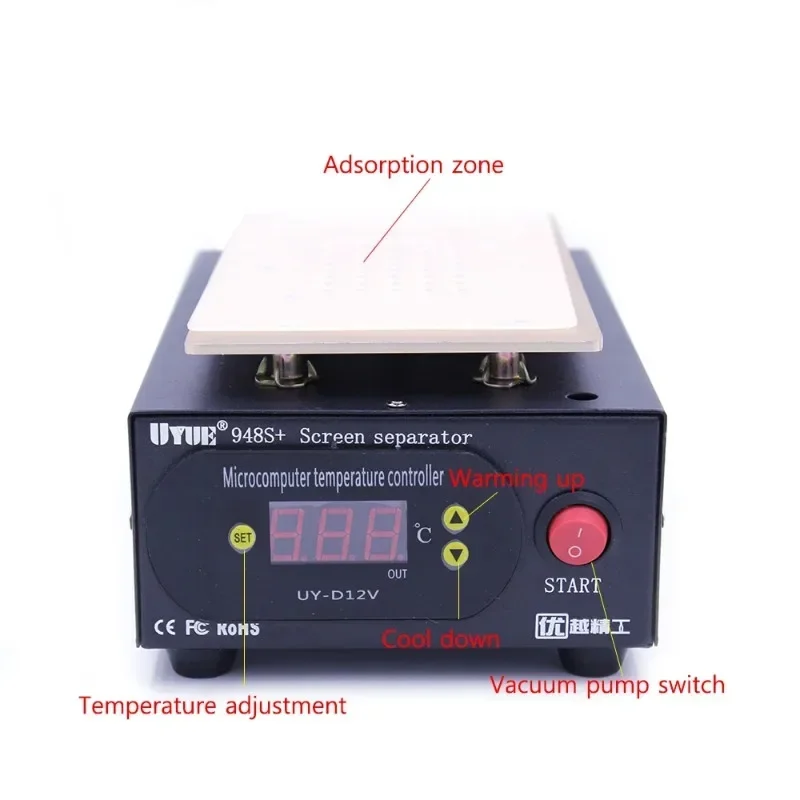110/220V Build-in Vacuum UYUE 948S+ LCD Touch Screen Separator Machine Kit for PhoneFront Glass Repair