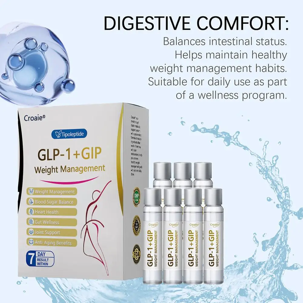 7pcs GLP-1+GIP Natural Supplement Advanced Formula Blood Sugar Balance Support Fat Burning Weight Management Dietary Supplements