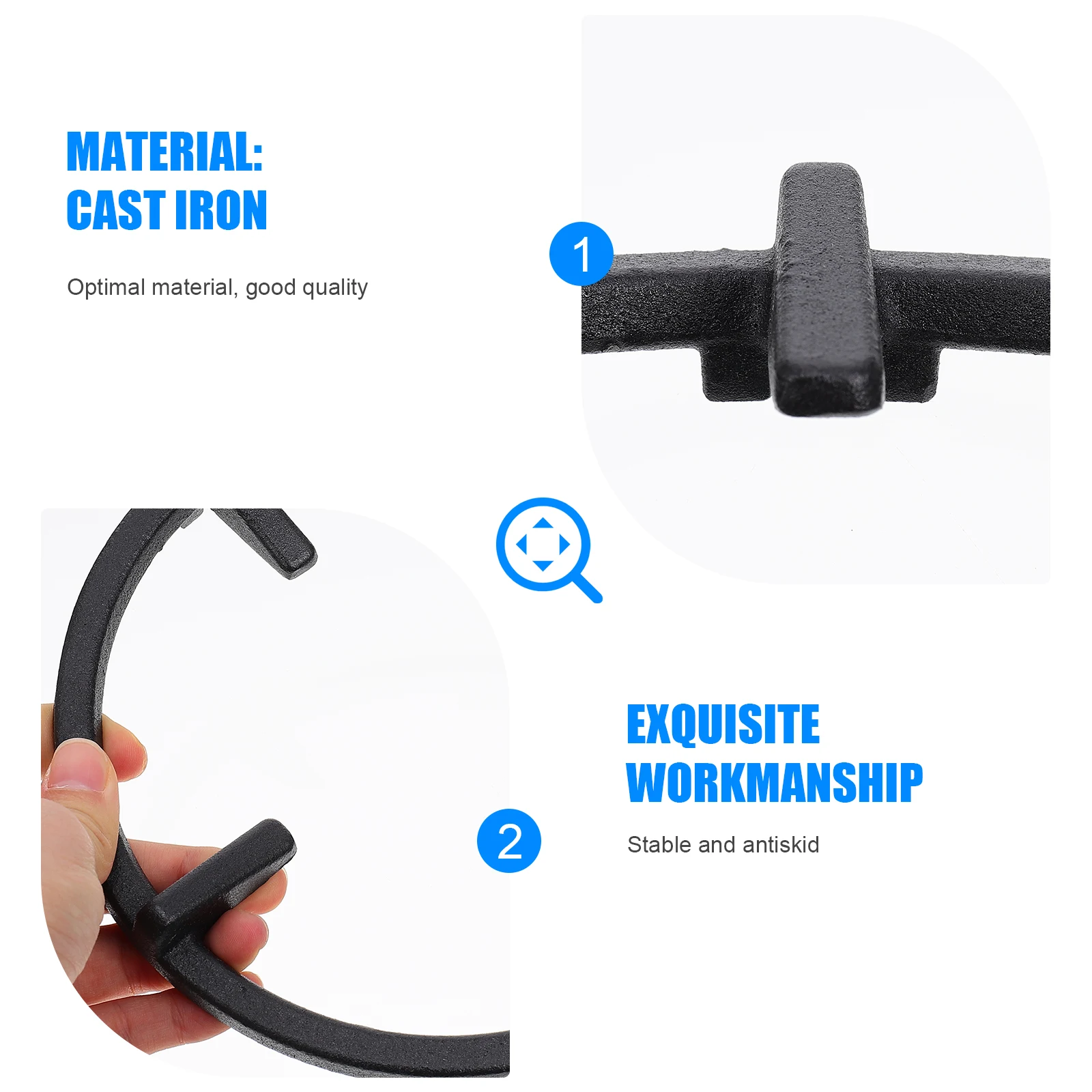 

Anti slip Cast Iron Gas Stove Bracket 18cm Outer 16cm Inner Diameter Wok Support Rack High Temperature Resistant Easy Install