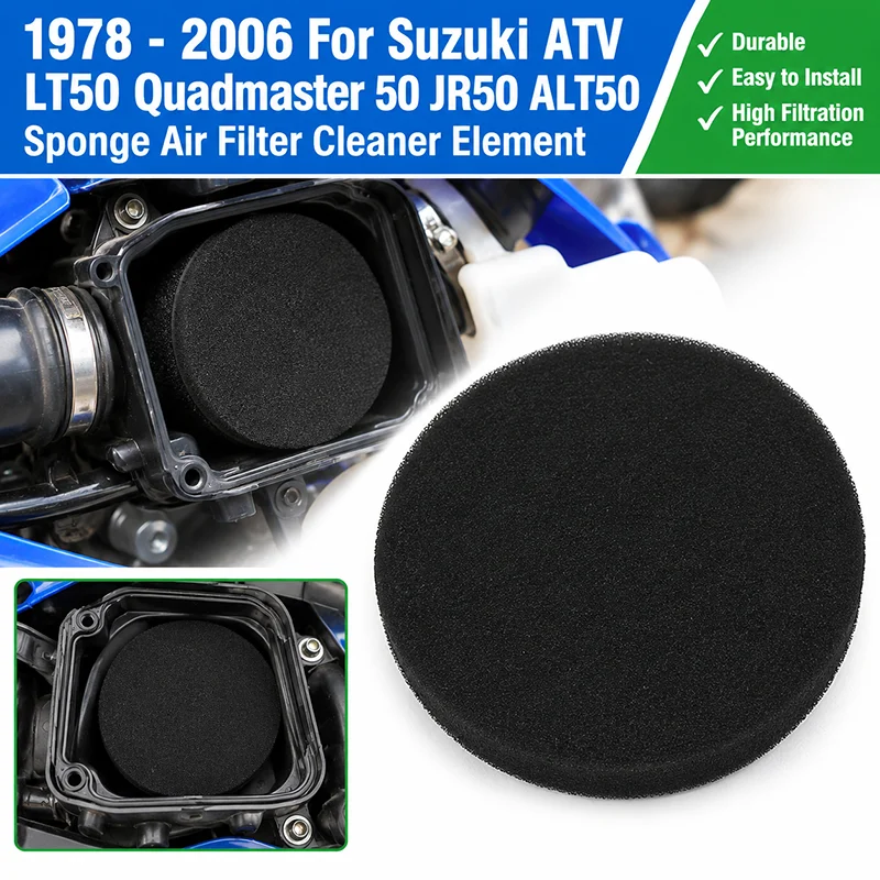 1978 - 2006 For Suzuki ATV LT50 Quadmaster 50 JR50 ALT50 Sponge Air Filter Cleaner Element