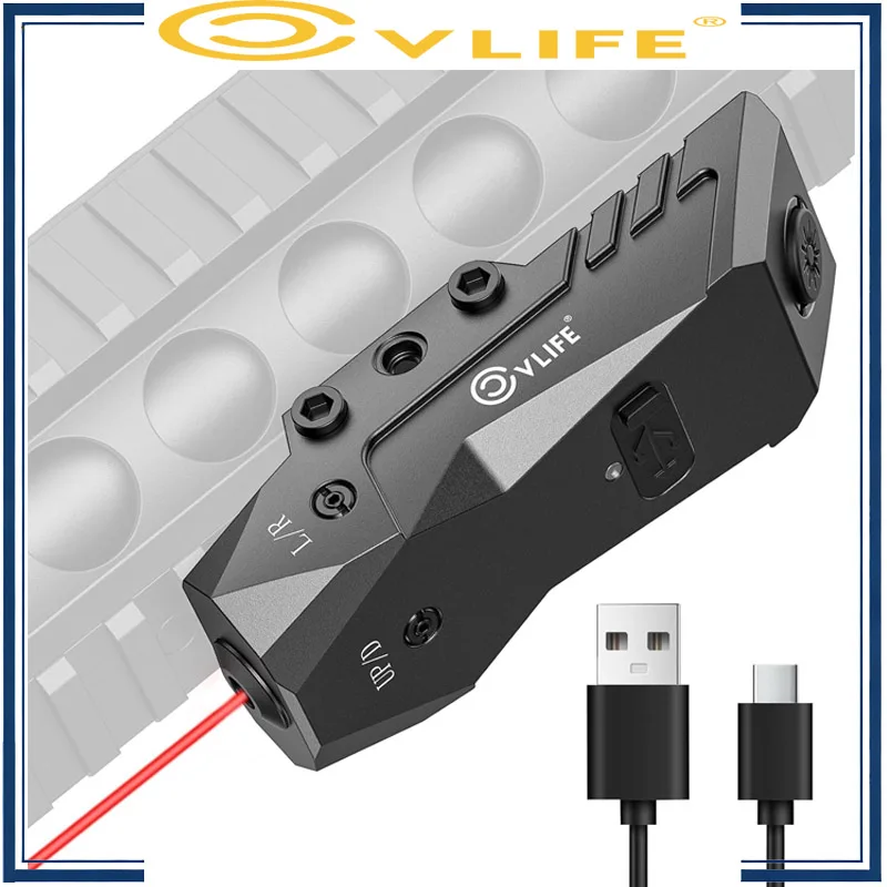 

CVLIFE Rifle Laser Sight Rechargeable Red Laser Beam with Strobe Function with 21MM Picatinny Rail