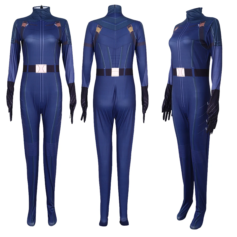 

Yelena Belova Jumpsuit Blue Cosplay Costume Roleplay for Female Disguise Bodysuit Outfits Halloween Carnival Women Fantasy Suit
