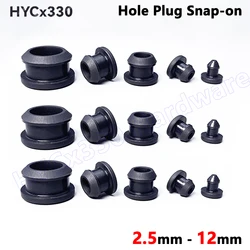 Silicone Rubber Hole Plug Snap-on Seal T-Shape Gasket Inserts Bungs Blanking End Caps Stopper Black 2.5 3 3.5 4 4.5 5 5.5 - 12mm