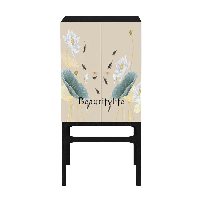 

Chinese Solid Wood Multi-Functional Locker Modern Home Entrance Cabinet Decoration