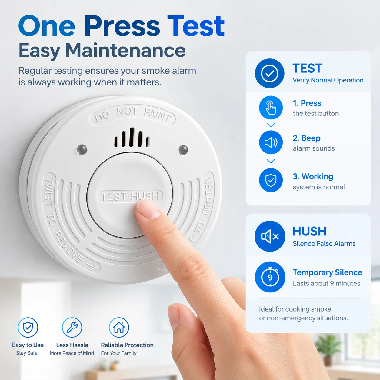 Paquete de 3 detectores de hum - Smoke Detector Photoelectric Test reseña y precio