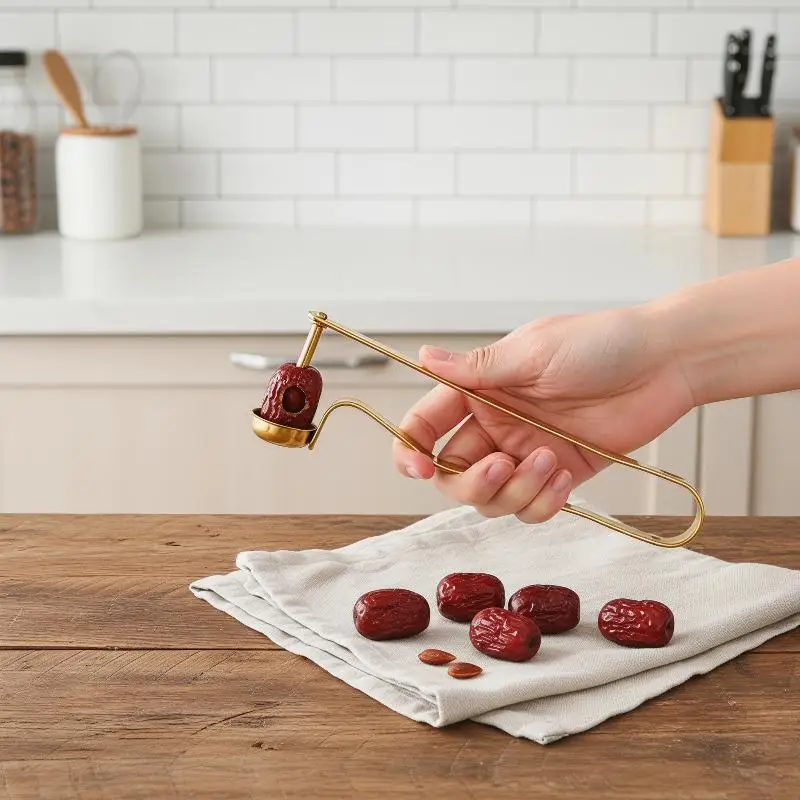 Stainless Steel Jujube Cherry Pitter With Easy Core Removal Durable Build Perfect For Home Kitchen Baking Use