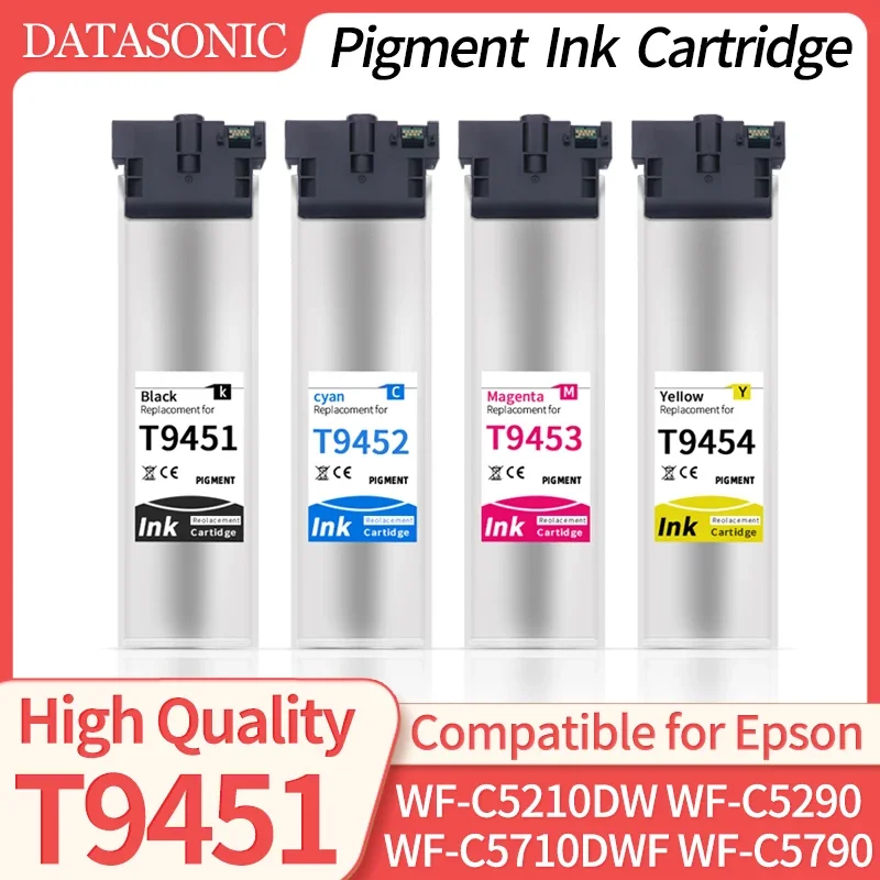 EU 4pcs Compatible Ink Cartridges T9441 T9442 T9443 T9451 T9452 T9454 For Epson WorkForce Pro WF-C5210DW C5290DW C5710DWF C5790