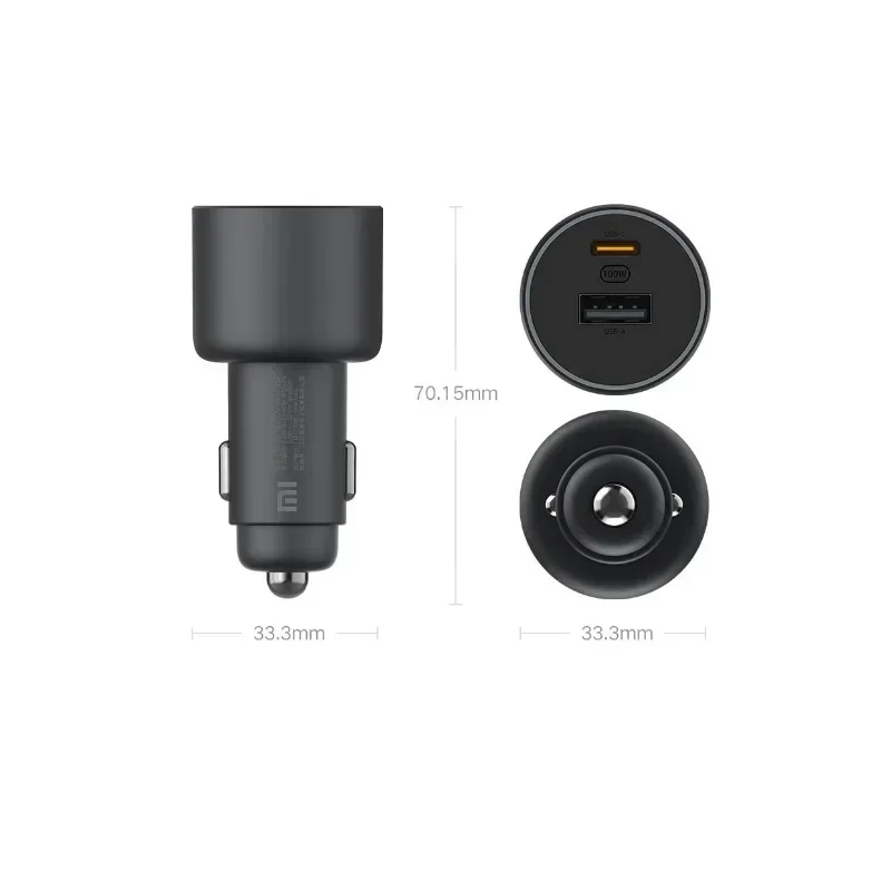 Original Xiaomi Car Charger 100W 5V 3A Dual USB Fast Charging QC Charger Adapter for iPhone Samsung Huawei Xiaomi 10 Smart Phone